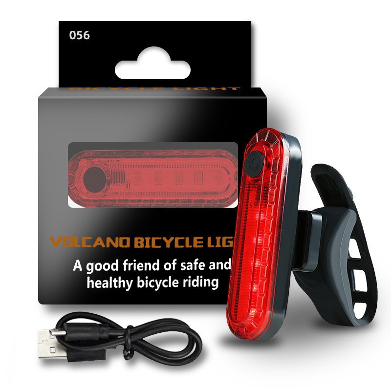 Bicycle USB charging tail light mountain bike night riding flash warning light saddle light riding equipment strobe light
