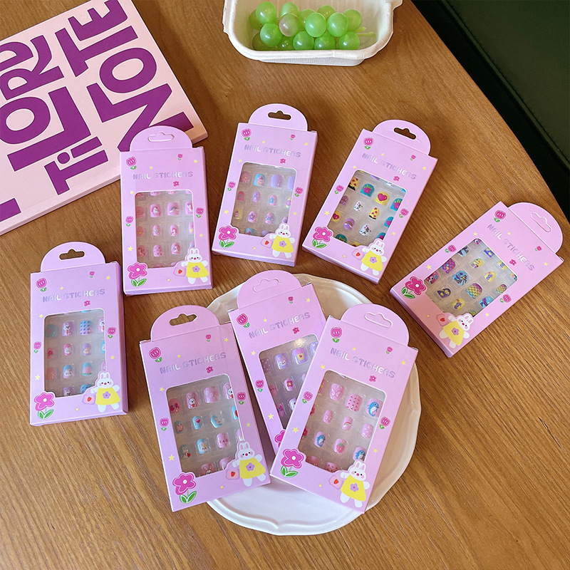 Niños niña pegatinas de uñas extraíbles de dibujos animados lindo bebé autoadhesivo gel de gelatina dulce princesa parche de uñas