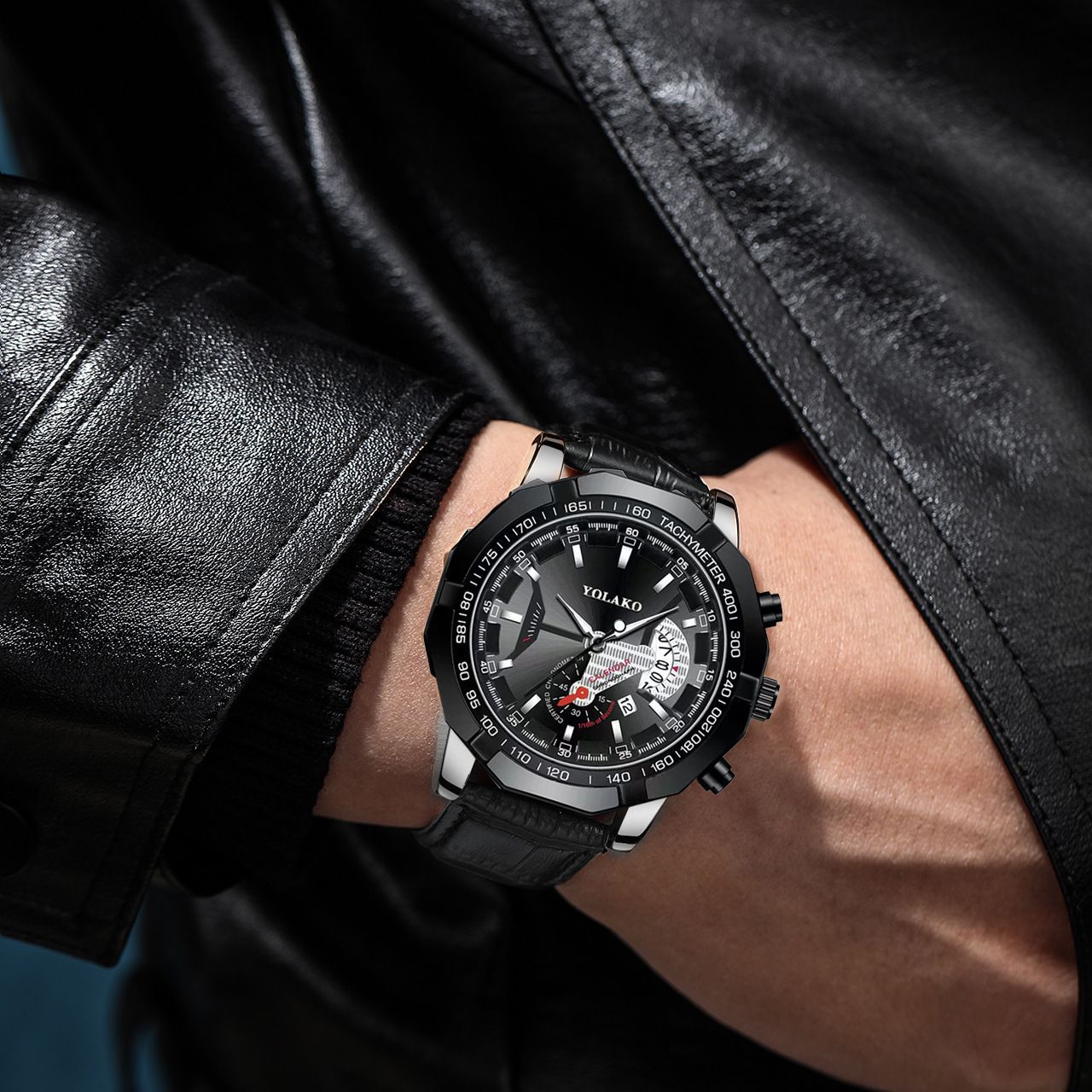 Watch Non-mechanical Watch Large Dial Men's Watch Men's Watch Super Large New Concept Calendar Creative Belt_voghion.com