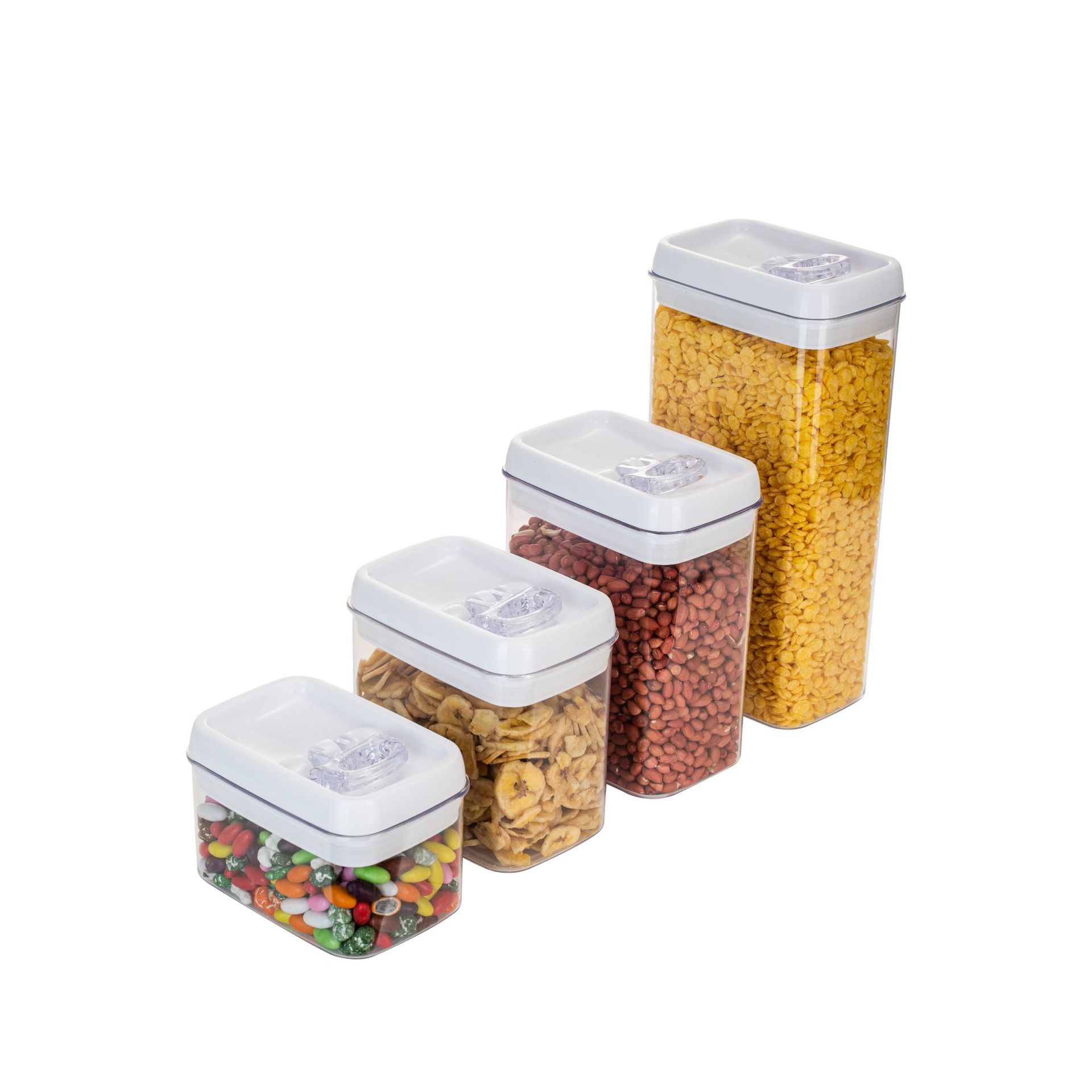 Modular Airtight Food Storage Containers – BPA-Free Plastic Kitchen Canisters With Secure Lock Lids (Multi-Size Set: 0.5L To 3.3L Stackable Design)_voghion.com