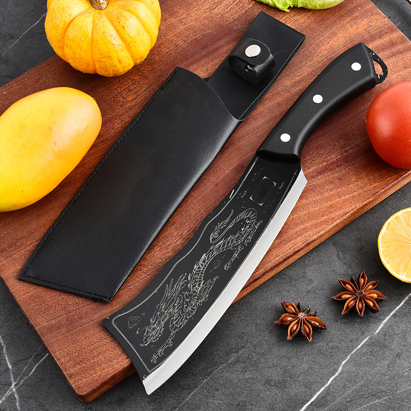 Factory In Stock Stainless Steel Dragon-Slaying Knife Bone-Chopping Knife Hand-Forged Blade Home Kitchen Multi-Functional Chop-Cutter Knife