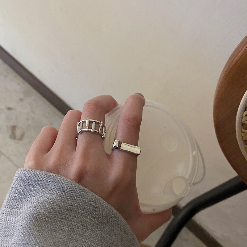 Korean style open adjustable ring ins women's light luxury niche design high-end index finger ring cold style ring trend