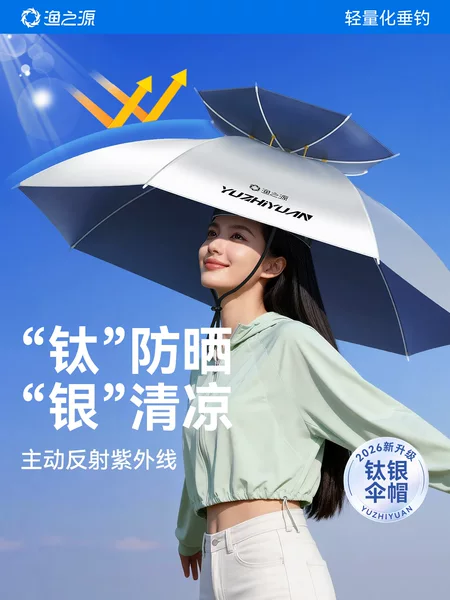 Yuzhiyuan 2026 New Model Umbrella Hat, Head-Worn Fishing Umbrella, Bucket Hat Umbrella, Head-Worn Sun Umbrella Hat