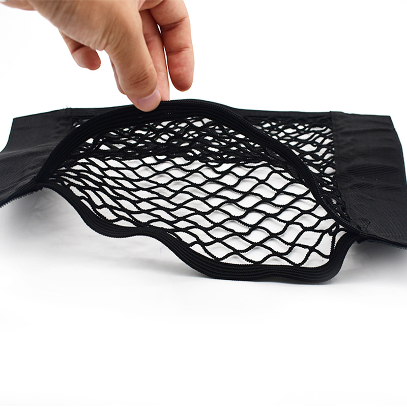 Car Trunk Luggage Net Bag Trunk Elastic Multi-Purpose Velcro Double-Layer Trunk Storage Bag