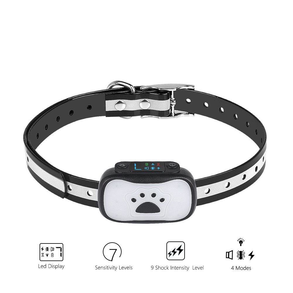 跨境新款止吠器智能多功能声音震动电击防狗叫宠物用品厂家止吠器