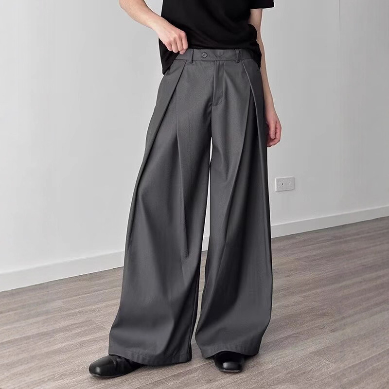 Ice Silk Suit Pants Men's Autum 2025 New Straight Loose Draped Scimitar Sports Casual Pants Unisex