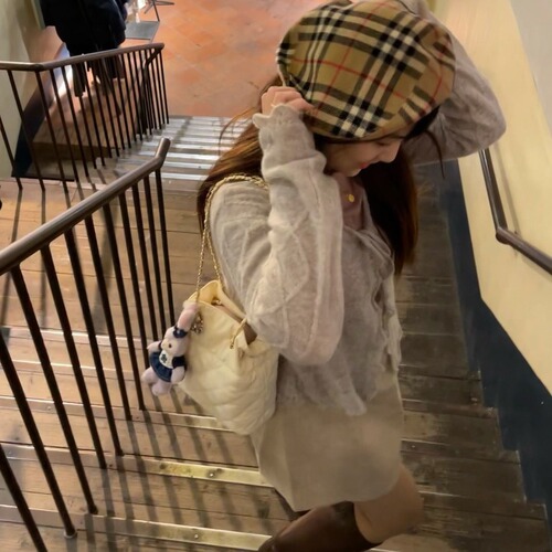  new IAC nylon diamond pattern chain bag Dragon heart same style quilted cream drawstring bag small bucket bag