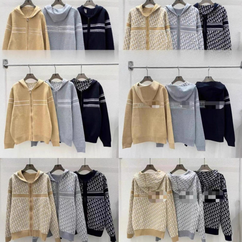 High-Weight Double-Sided Knit Jacket by Di, Lingorm Airport Style, Classic Fashion, Casual Elegance, Hooded