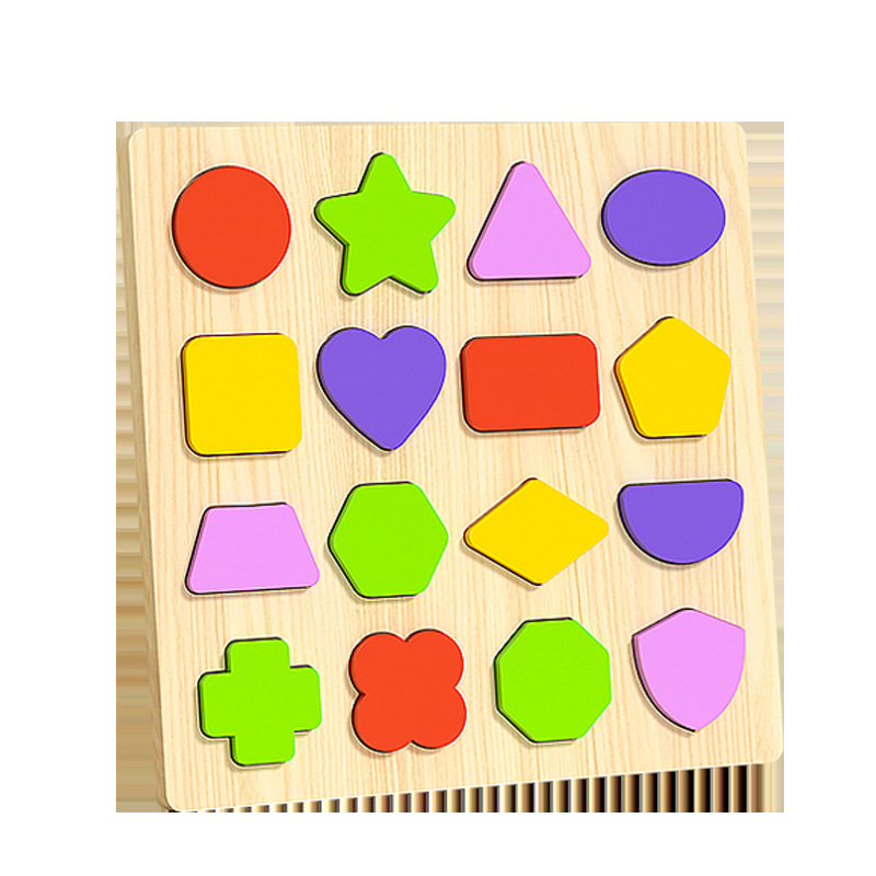 Niños paneles de madera rompecabezas alfabeto digital geometría forma cognitiva puzzle puzzle juguetes mano agarrar tablero al por mayor