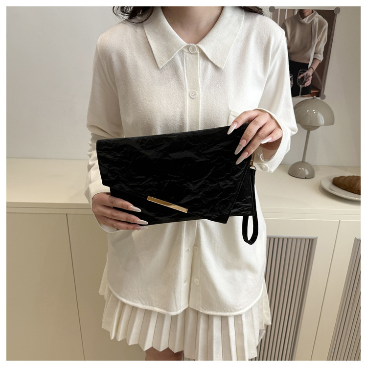 112g Weight Sewing Thread Fashion Element Magnetic Buckle Closure Type Top Handle Strap Type Envelope Bag Bags Type Office, Party Occasion Pu Leather Material Solid Color Pattern All Seasons Season Women's Gender Elegant Style Square Shape Pu Leather Solid Color Sewing Thread Square Clutches 11