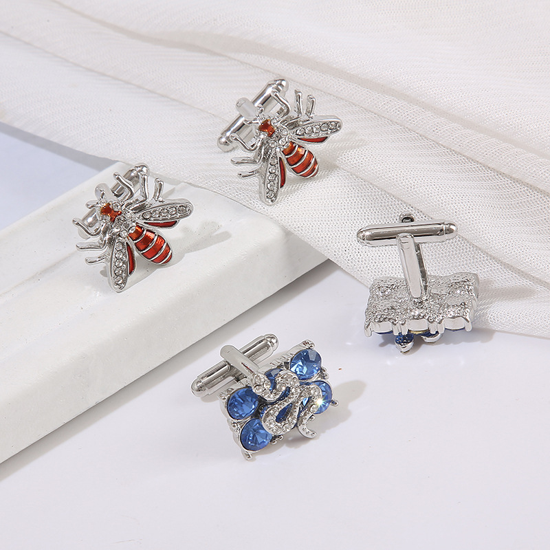 Neue Bee Rechteckige Diamant Manschettenknöpfe Mode herren Hemd Französisch_voghion.com