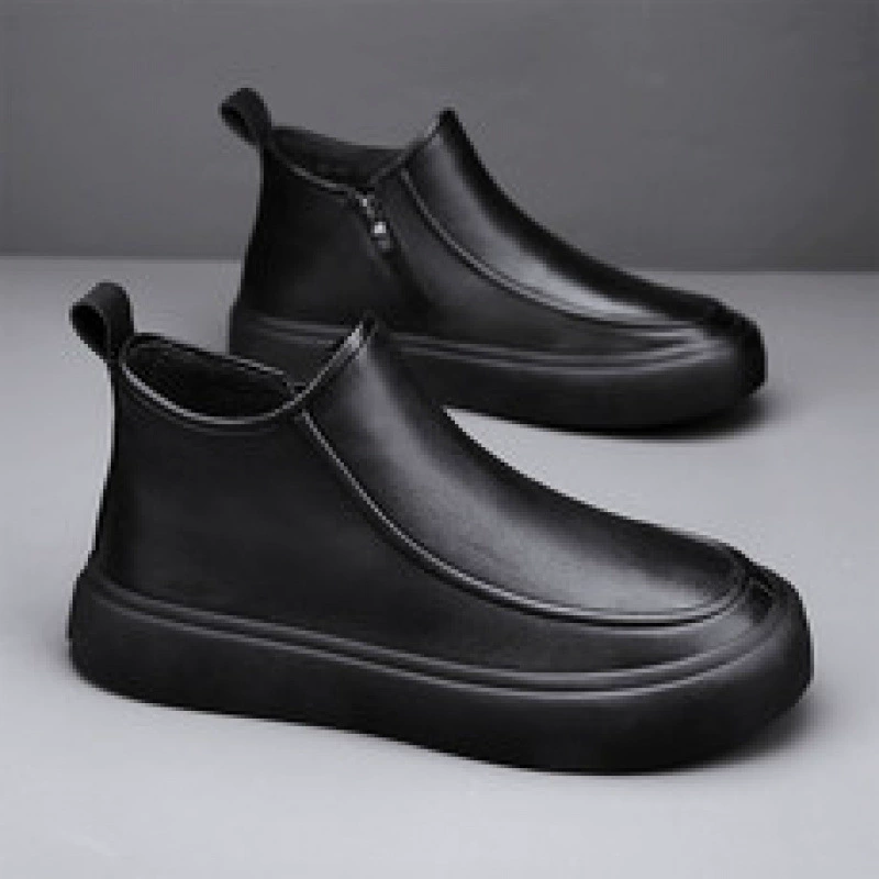 Мужская обувь 2025 новые кожаные туфли с короткими трубками