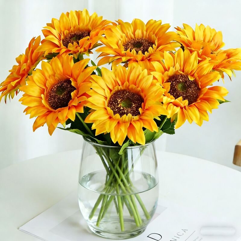 Sunflower Artificial Flowers, Fake Sunflowers, Home Hotel Living Room Decoration Ornaments, Bouquets, Pastoral Style Artificial Flowers Sunflower Artificial Flowers, Fake Sunflowers, Home Hotel Living Room Decoration Ornaments, Bouquets, Pastoral Style Artificial Flowers