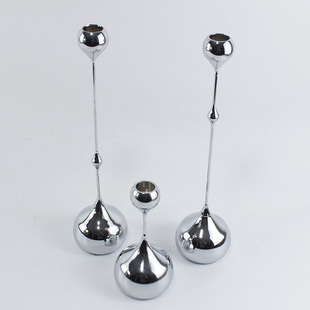 European-style Electroplated Iron Candle Holder Water Drops Three-piece Light Luxury Home Dining Table Crafts Ornaments Simple Candle Holder