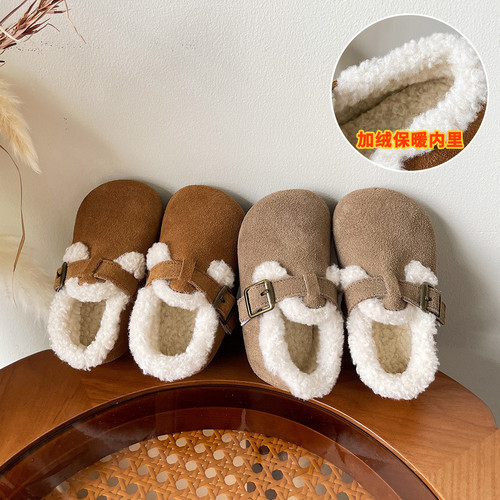 {15–30 Size} Kids' Birkenstock Shoes Winter Fleece-Lined Warmth-Keeping Girls' Tods Shoes Baby Cotton Shoes Little Kids' & Infant Footwear