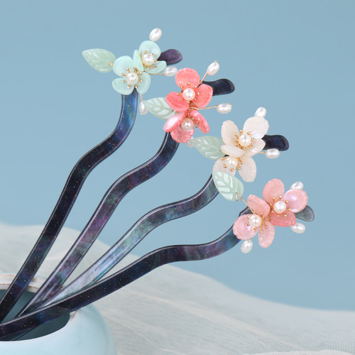 Ancient style hairpins, black sandalwood hairpins wholesale, vintage wooden hairpins, new Chinese style high-end acetic acid hairpins, Hanfu headwear