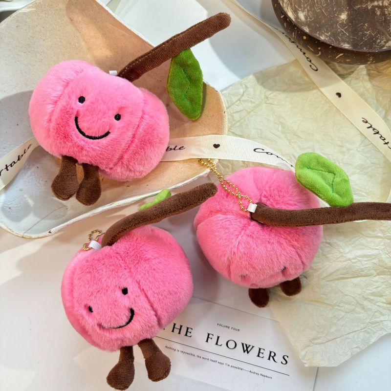 楽しいチェリー超柔らかいかわいいフルーツニッチキーホルダーぬいぐるみ人形ガールハート誕生日ギフト装飾|undefined
