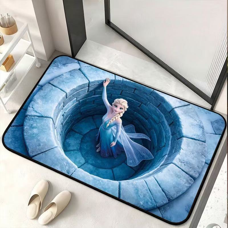 Transfronterizo 3D visual tarjeta de esterilla antideslizante esterilla de baño ventilada esterilla de suelo de inodoro de absorción de agua puerta de entrada esterilla de suelo de barro de algas image 14