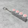 Four-button transparent case - silicone white cat paw