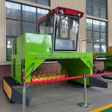 山德 翻抛能力强芝麻饼有机肥翻堆机厂商 履带式翻抛机2600