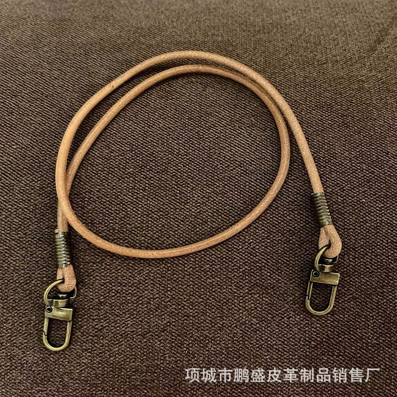 Handmade Round Cowhide Bag Strap 4mm Hand Strap Small Carry Bag Crossbody Bag with Backpack with Handle Bag Accessories