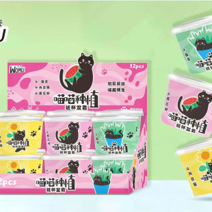 Paper cup potted plant (12/display box) creative plant planting small potted plant desktop green plant ornaments