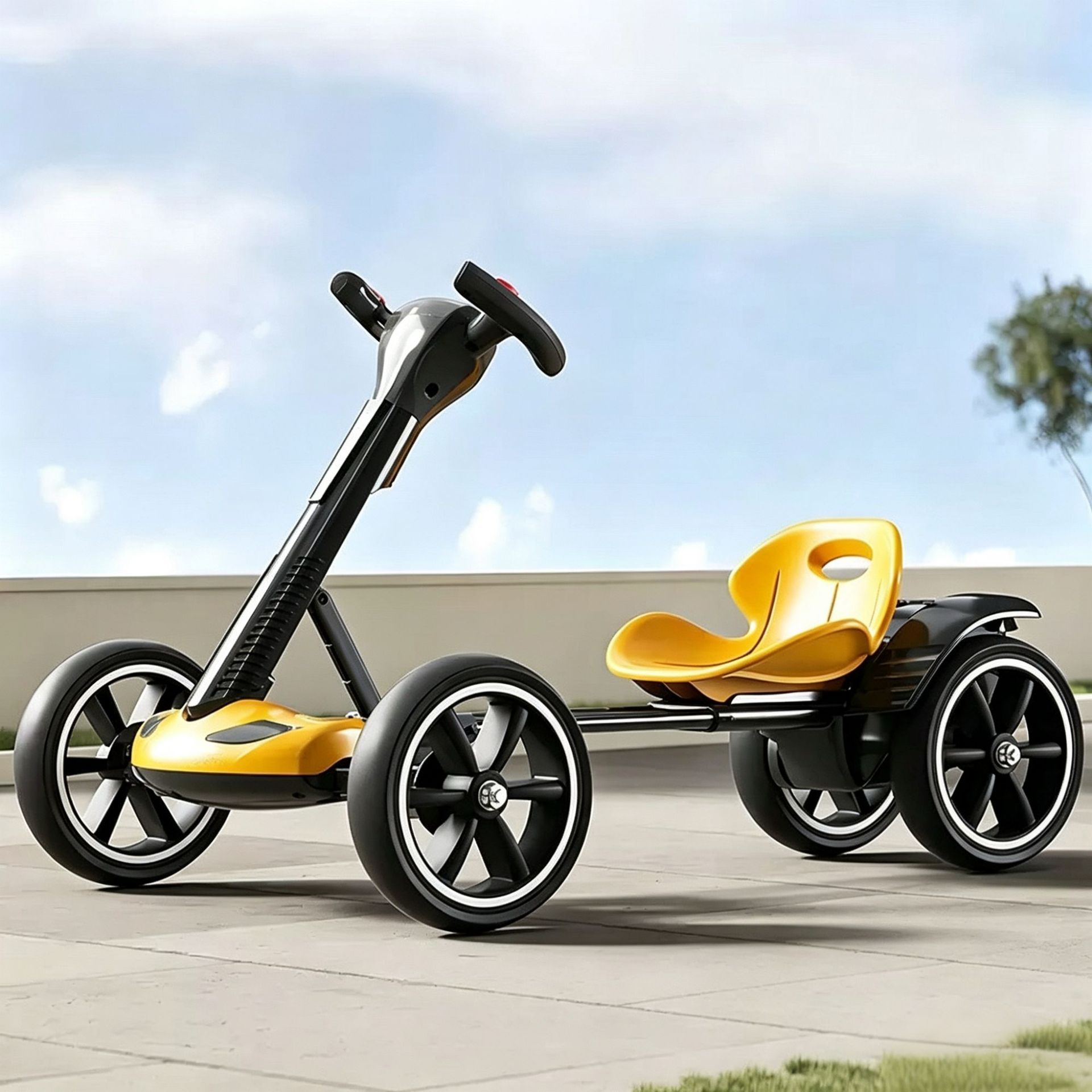 Exportación sin instalación para niños al aire libre kart eléctrico plegable para niños y niñas se puede sentar en el coche de control remoto portátil plegable
