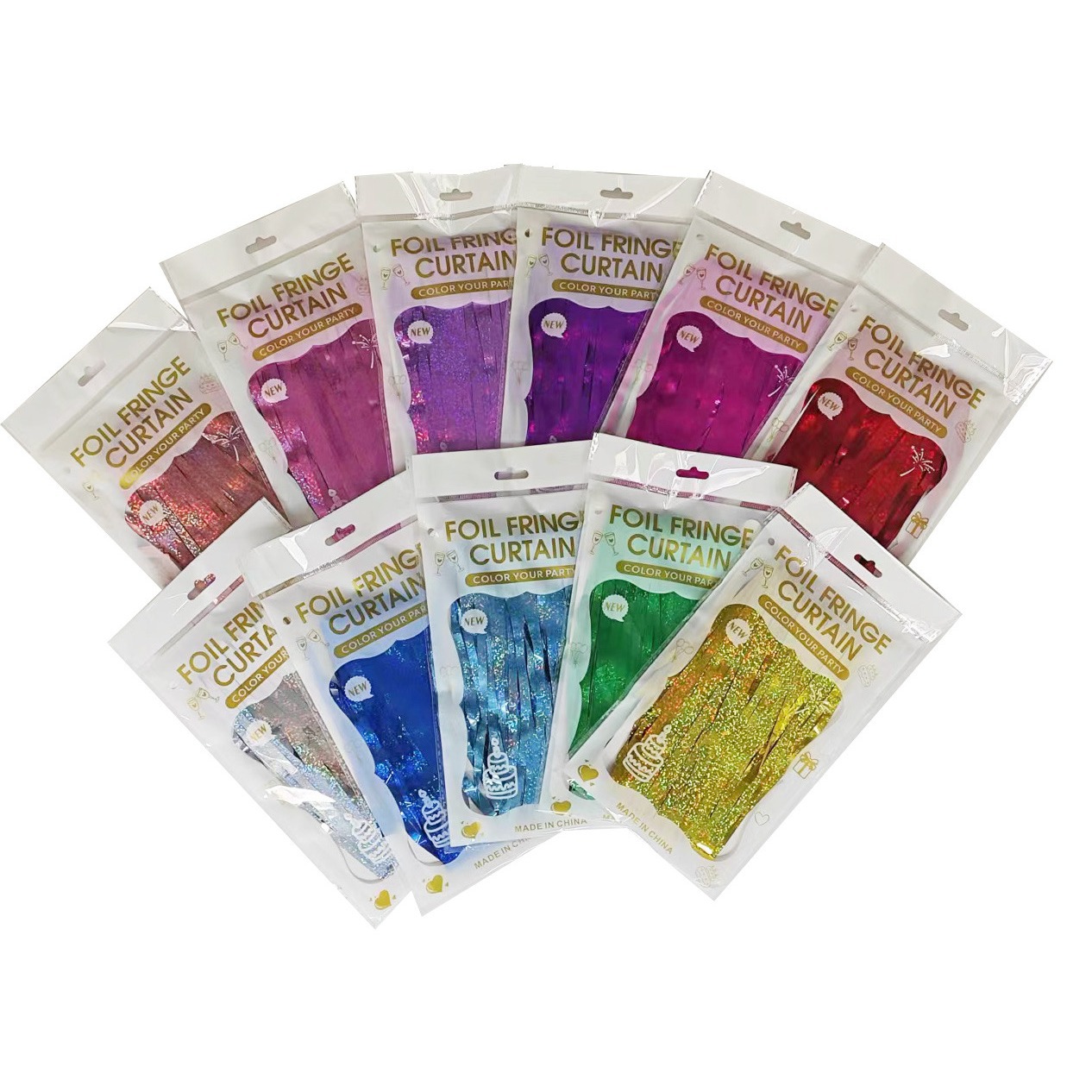 Decoración de fiesta de cumpleaños props de boda láser 1 * 2m cortina de seda de lluvia al por mayor cintas de oro