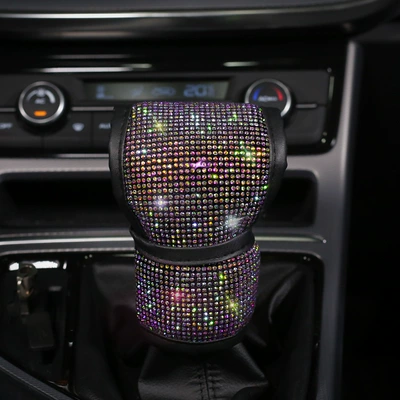 Sürətlər qutusu və əl tormozu başlıqları shift cover, diamond-encrusted handle cover - colored-diamond-gear-shift-cover