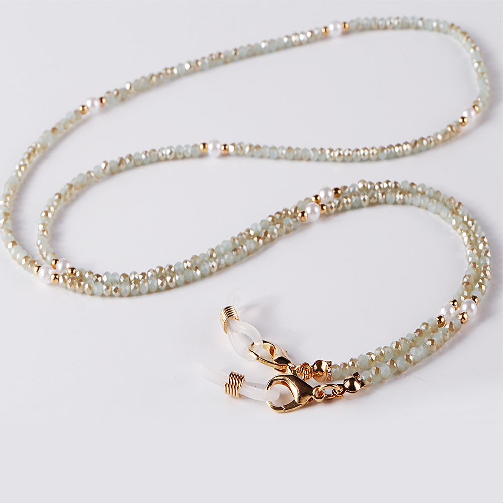Fashion Style Fashion Solid Color Artificial Crystal Artificial Pearl Women's Glasses Chain