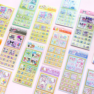 Korean-style Cartoon Stamp Sticker Bronzing Cute Girl's Heart Hand Account diy Mobile Phone Decoration Sticker Children's Award Sticker