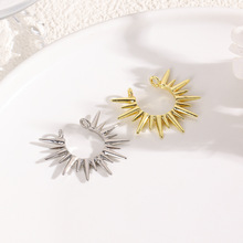 个性精致太阳光芒立体半圈项链连接器吊坠 女小众DIY项链饰品配件