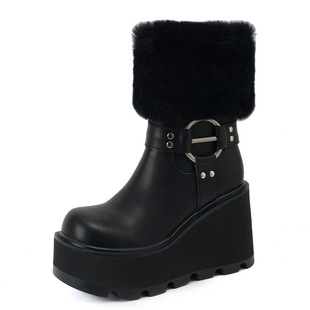Platform Shoes Lolita Punk Diablo Cosplay Lolita Shoes Boots Buckle Boots
