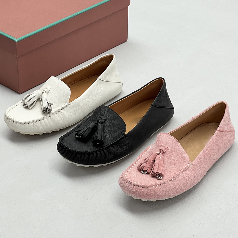 Pure Original Italian Women's LP Loafers Slip-On High-End Commuting Daily Casual Versatile Moccasins Single Shoes_vogvips.com
