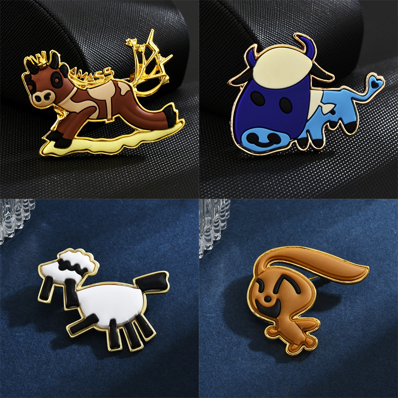 25g Weight Brooches Classification Daily Occasion Alloy Material Animal, Cartoon Pattern Unisex Gender Enamel, Plating Design Cute, Simple Style Style Cute Simple Style Pin Animal Cartoon Alloy Enamel Plating Unisex Brooches 无