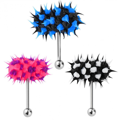 Wholesale stainless steel vibrating tongue nails, silicone titanium steel vibrating massage tongue nails, tongue rings, body piercing accessories