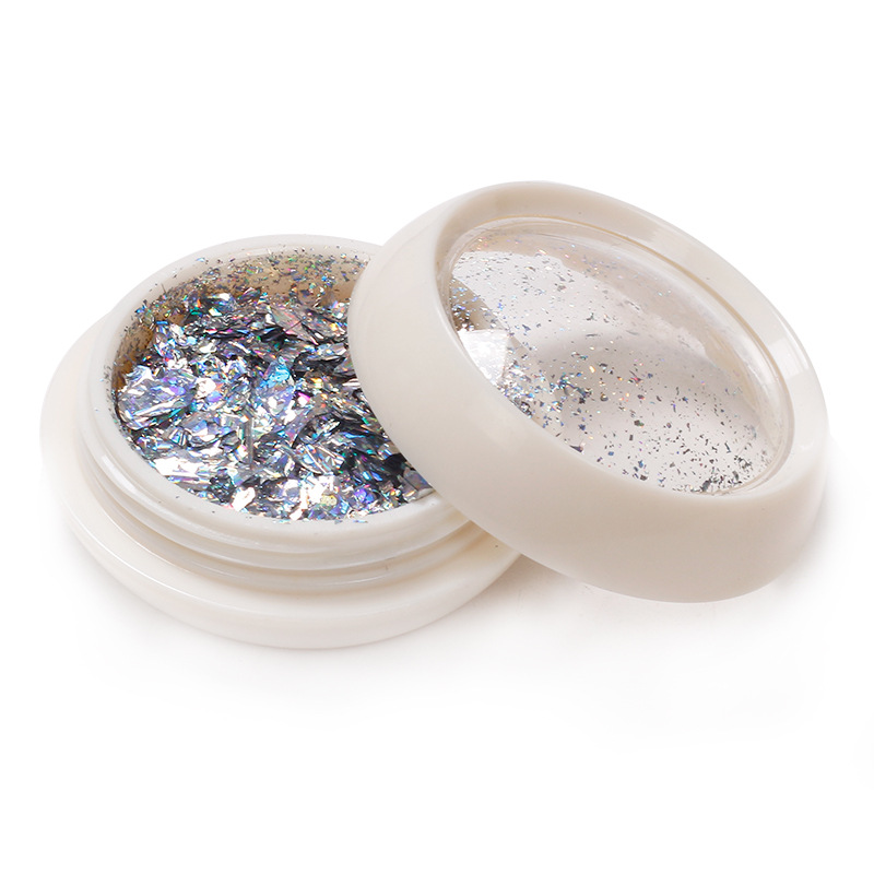Nueva línea de celebridad láser Aurora papel de papel pequeña botella de uñas decoración láser Aurora oro papel roto