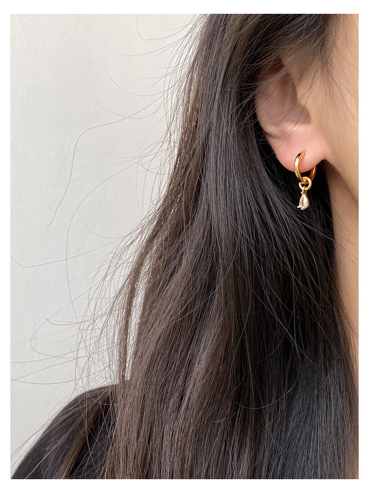 Internet celebrity's same asymmetrical water droplet buckle, ring, women's simple personality, exquisite summer ear_voghion.com