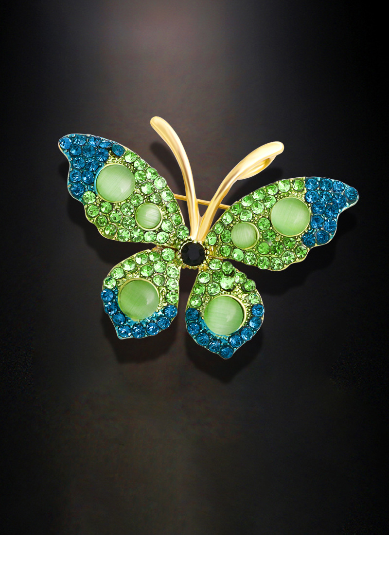 16g Weight Vintage Style Pin Butterfly Alloy Rhinestone Women's Brooches