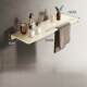 Cream White Punch-free Toilet Towel Rack Space Aluminum Bathroom Shower Room Storage Toilet Tray Rack