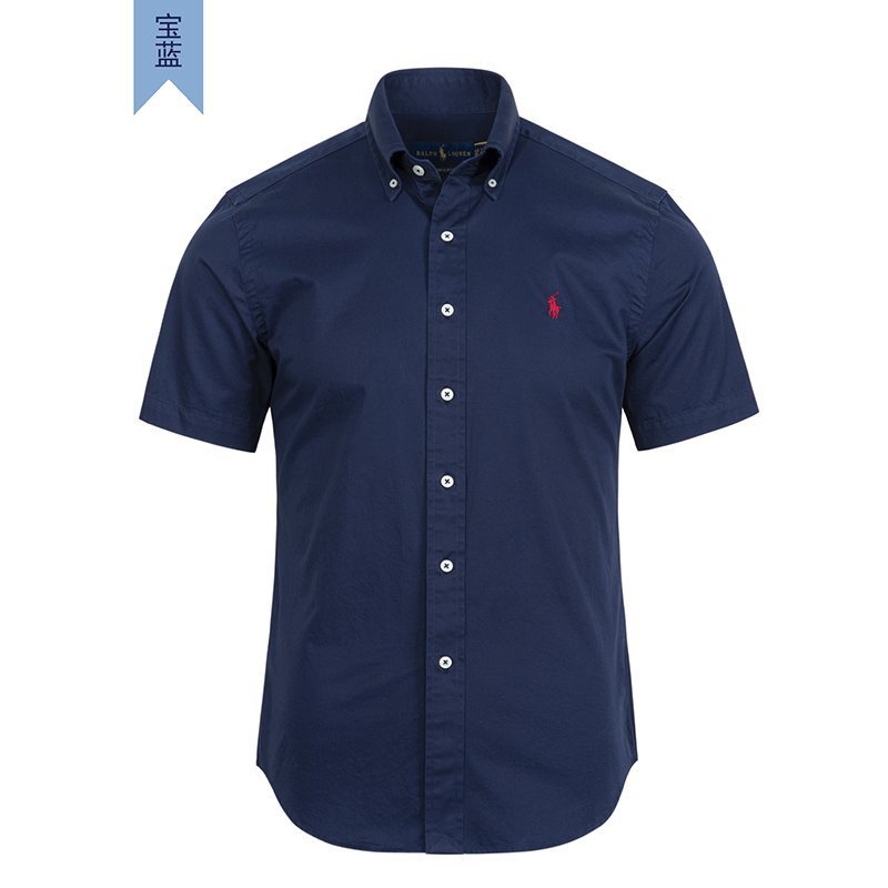 Camiseta de solapa bordada estándar de caballo RL de verano Camiseta POLO de hombre transfronterizo Camisa de negocios de manga corta de comercio exterior
