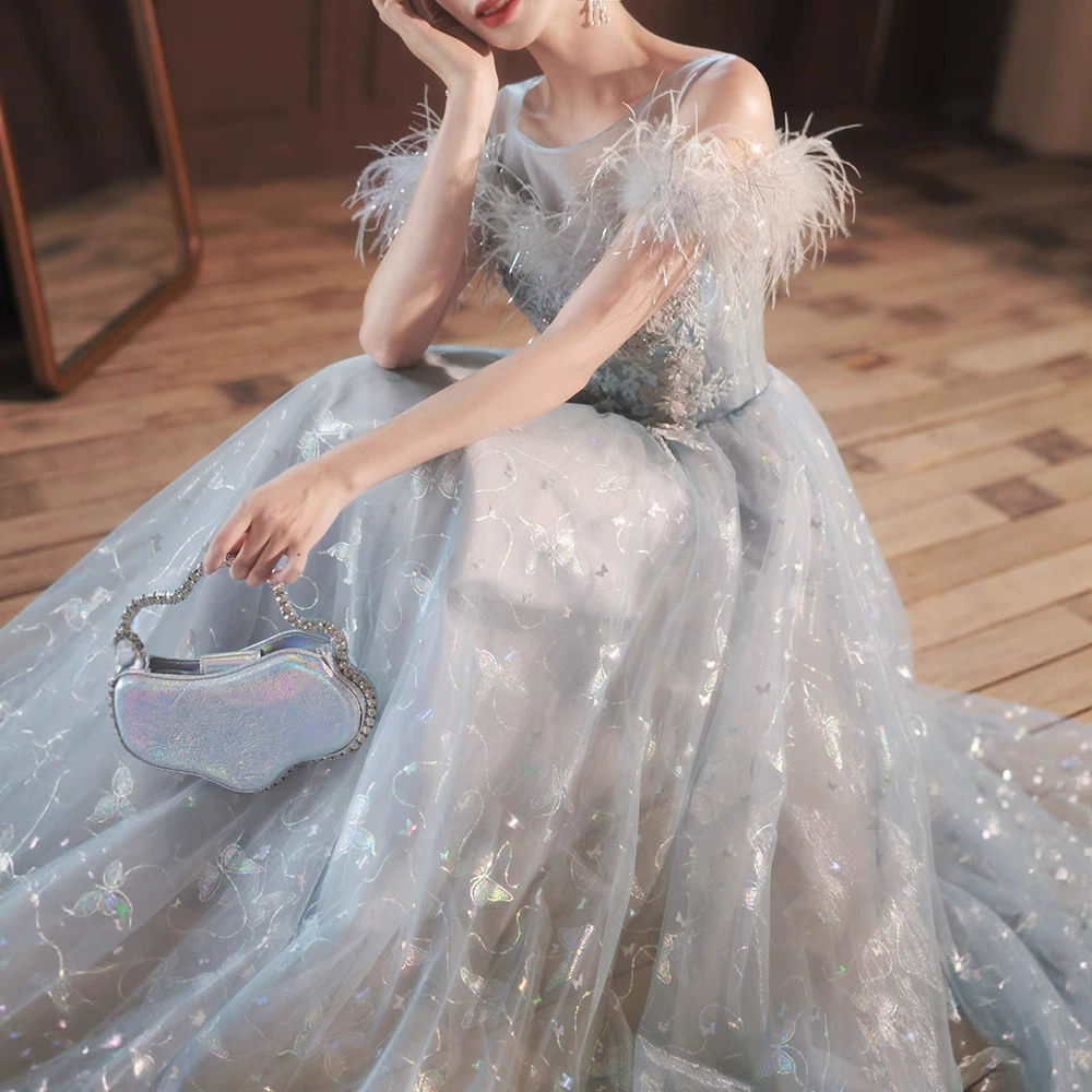 Синее вечернее платье, элегантное платье подружки невесты