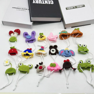 Cross Border Mini Knitted Hand Hook Pet Hat Hamster Hat Pet Cute Mini Parrot Lizard Golden Bear Small Hat