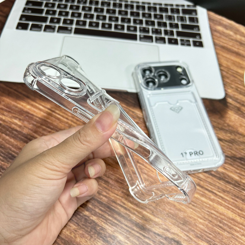 适用iPhone16Pro带推卡包手机壳苹果17四角15防摔13/14保护套批发|undefined