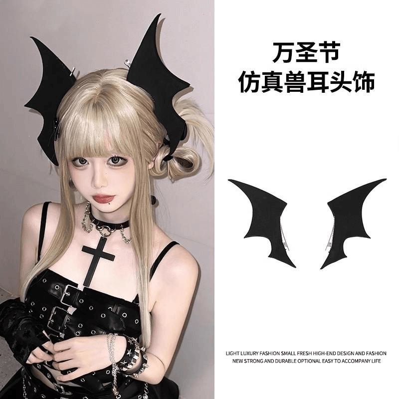 Cartoon Cartoon Krauru Queen Bat Headwear Dark Ins Deviruchi Wings Hairpin Side Clip Halloween Cartoon Cartoon Krauru Queen Bat Headwear Dark Ins Deviruchi Wings Hairpin Side Clip Halloween