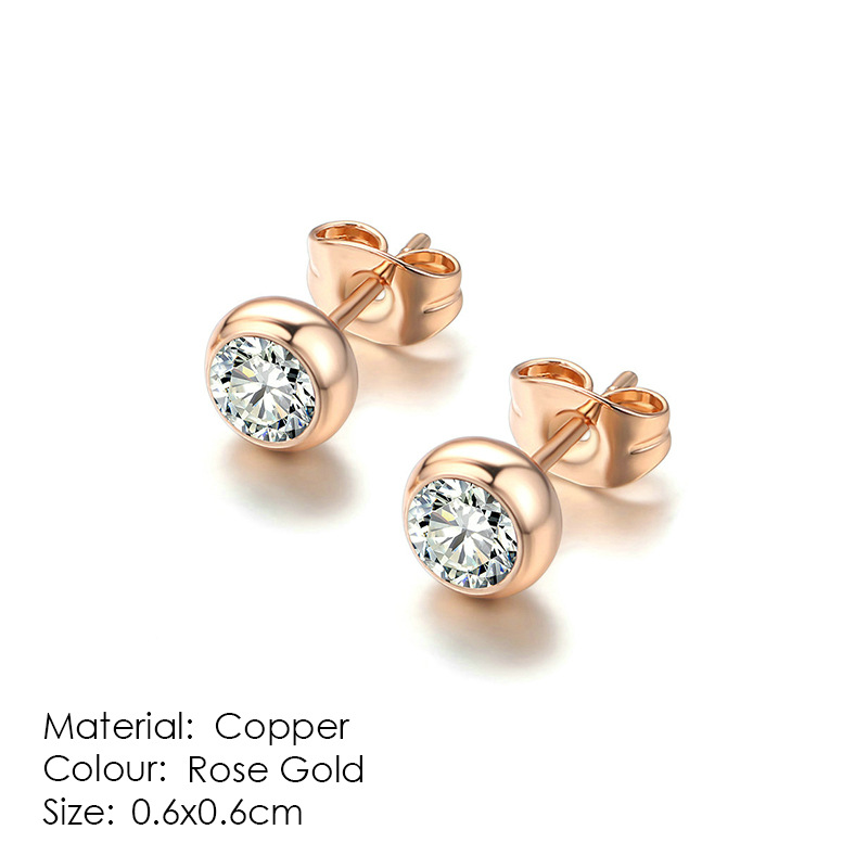 Classic Diamond Stud Earrings Geometric Zircon Fashion Jewelry_voghion.com