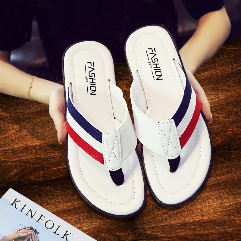 Flip-Flops Trendy Personality Non-Slip Odor-Resistant Men's Slippers Outdoor Wear Summer Ins Style Leather Korean_voghion.com