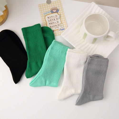 Boneless socks, men's socks, simple sports socks for women, couples socks, combed cotton mid-tube solid color loose cotton socks