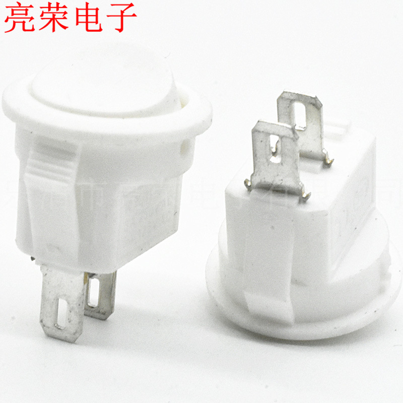 KCD11 白色无移印 小圆开关 开孔15mm  2脚2挡 圆形开关 船型开关