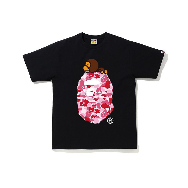 日系潮牌bape半袖寝猿迷彩猿人頭プリント夏tシャツカップルカジュアルスポーツ半袖ショートT|undefined